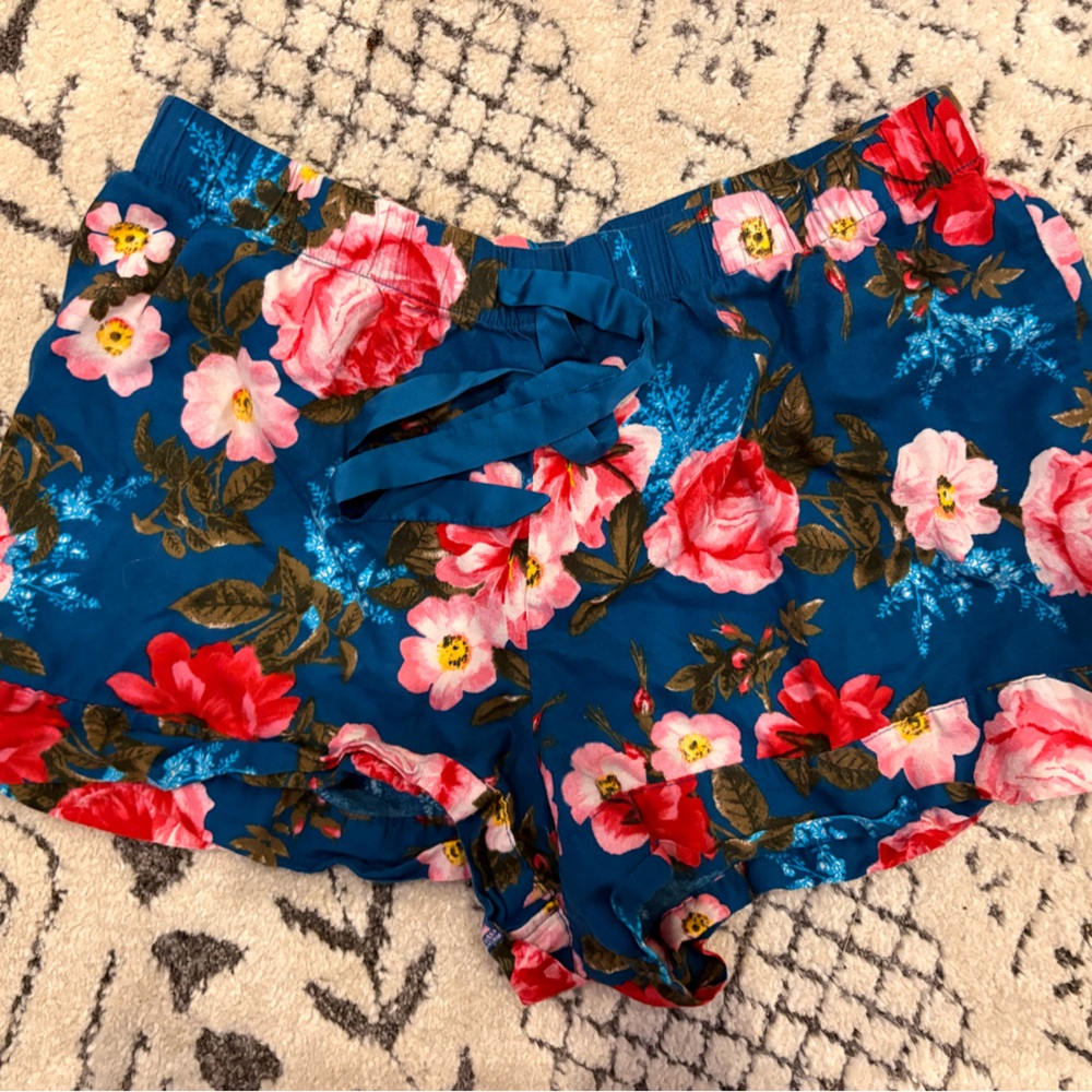 Victoria's Secret Floral Pajama Shorts - Blue and Pink